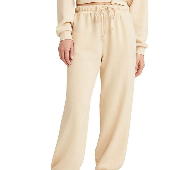 Levi's NWT Women's LARGE Tan Angora Neutral French Terry Laundry Day Sweatpants - Picture 1 of 12